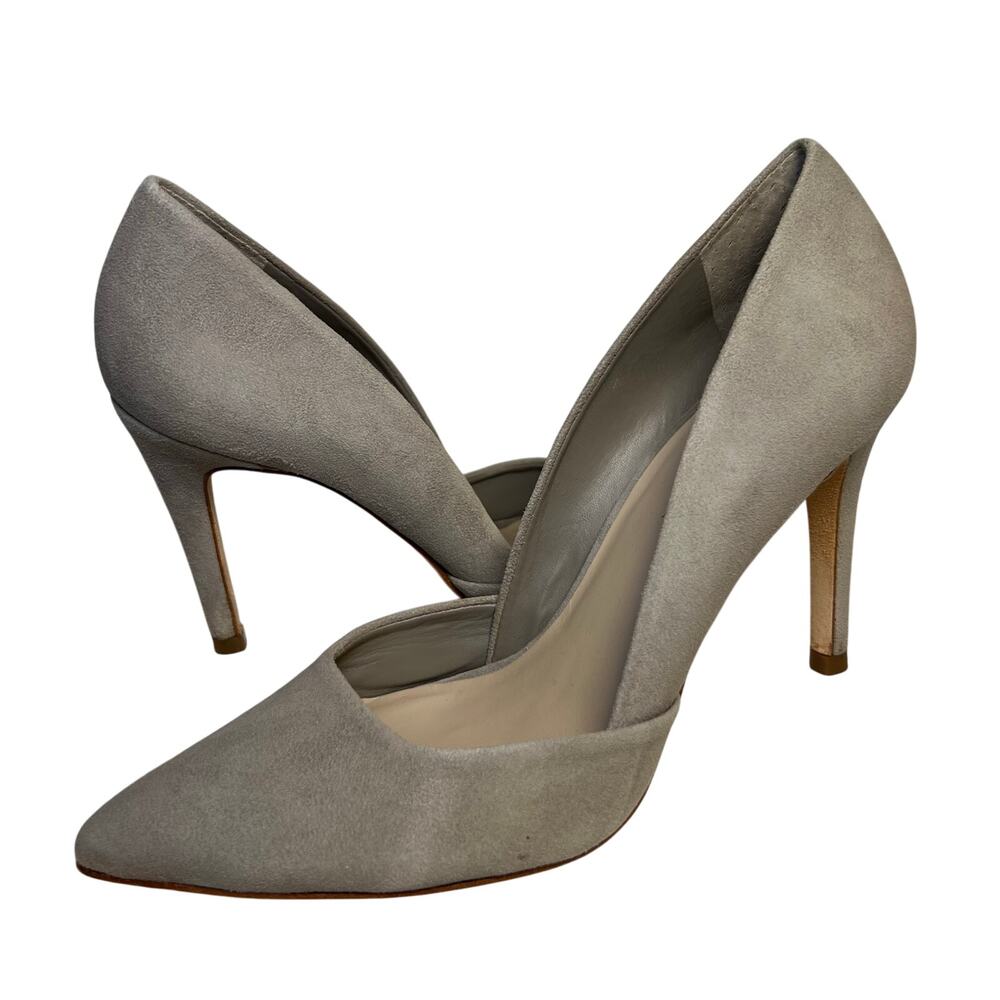 Trina Turk Hollywood Suede Leather Pumps Heels Gray Size 6.5M